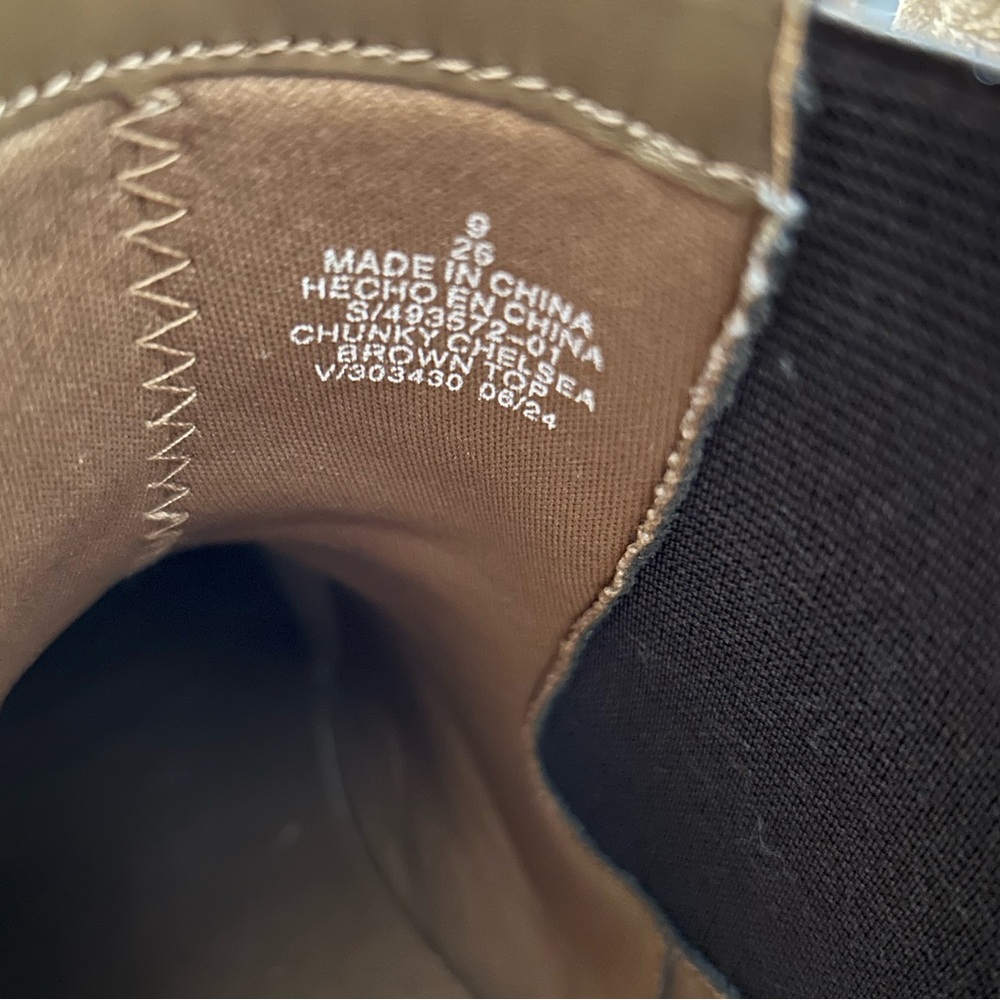 Womens Chunky Chelsea Brown Boots - Picture 9 of 11